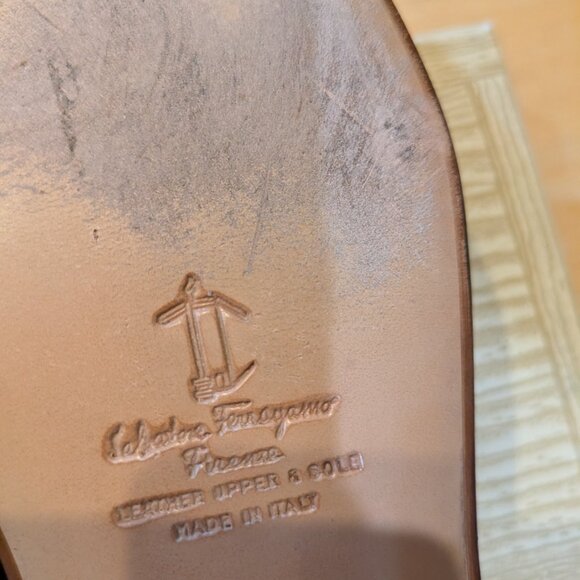 VINTAGE Ferragamo Caronte, Burgundy, Men's Size 9-1/2 D, Made in Italy - Picture 8 of 10